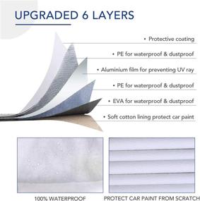 img 3 attached to 🚗 TWING Universal 6-Layer Car Cover: Zipper Door, All-Weather Protection, Waterproof, Windproof, Snowproof, Dustproof, Scratch Resistant, UV Protection, Reflective Strips - Ideal for Sedans and Wagons