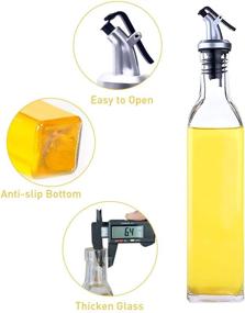 img 2 attached to 🍾 Premium 17 oz Olive Oil Dispenser Set - Glass Bottles with Easy Pour Spout for Kitchen - 2 PACK