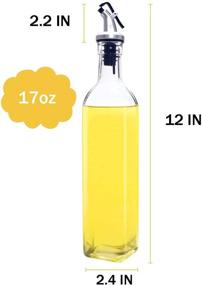 img 3 attached to 🍾 Premium 17 oz Olive Oil Dispenser Set - Glass Bottles with Easy Pour Spout for Kitchen - 2 PACK