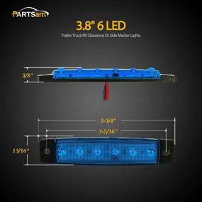 img 2 attached to 🔵 Partsam 10 штук Тонкие 3.8" 6 LED синие боковые огни-указатели для грузовиков, трейлеров, домов на колесах, фургонов, внедорожников - герметичные, индикаторы, декоративные огни для номерного знака