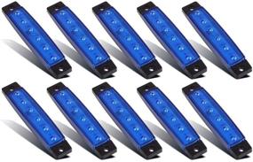 img 4 attached to 🔵 Partsam 10 штук Тонкие 3.8" 6 LED синие боковые огни-указатели для грузовиков, трейлеров, домов на колесах, фургонов, внедорожников - герметичные, индикаторы, декоративные огни для номерного знака