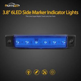 img 3 attached to 🔵 Partsam 10 штук Тонкие 3.8" 6 LED синие боковые огни-указатели для грузовиков, трейлеров, домов на колесах, фургонов, внедорожников - герметичные, индикаторы, декоративные огни для номерного знака