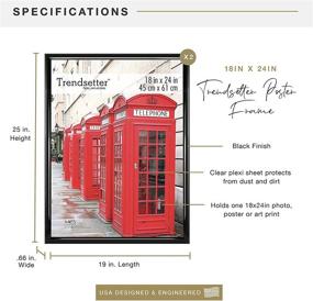 img 2 attached to 🖼️ MCS Trendsetter Poster Frame Set - Black, 18 x 24 inches, 2 pack