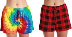 img 3 attached to 👚✨ Womens Pajama Shorts Set - Feminine Sleepwear - Pack of 2 PJ Bottoms