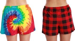 img 1 attached to 👚✨ Womens Pajama Shorts Set - Feminine Sleepwear - Pack of 2 PJ Bottoms