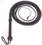 🐂 6 foot 8 plaits real cow hide leather bullwhip - black indiana jones style логотип