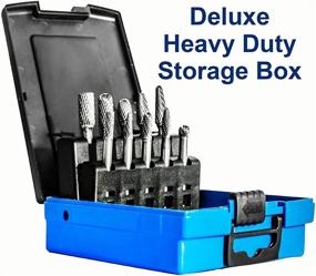 img 1 attached to 🔧 High-Quality 10PC Carbide Burr Set with 1/4" Shank - Tungsten Double Cut Rotary Die Grinder Bits - Cutting Burrs for Fordom and Die Grinder Accessories - Ideal for Wood Carving, Metal Working & Sturdy Storage Case