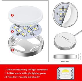 img 1 attached to RGBW Under Cabinet Lighting Kit by MYPLUS - 32-Key Remote, Color Changing, Timing, DIY Function, White LED Lights for Under Cabinet, Under Counter, and Kitchen Shelf