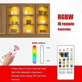 img 3 attached to RGBW Under Cabinet Lighting Kit by MYPLUS - 32-Key Remote, Color Changing, Timing, DIY Function, White LED Lights for Under Cabinet, Under Counter, and Kitchen Shelf