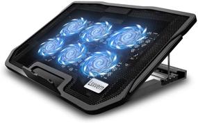 img 4 attached to Lsxvern Laptop Cooling Pad with LED Lights - 6-Fan Notebook Cooler, Dual 2.0 USB Ports | Suitable for 12-17 Inch Laptops