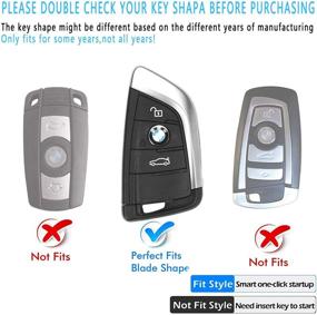 img 3 attached to 🔑 Intermerge BMW Key Fob Cover: Blade Shape TPU Shell for X1 X3 X5 X6 Series Keyless Entry - Blue