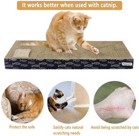 img 3 attached to 🐱 3-in-1 Cat Scratcher Pad: Durable & Recyclable Corrugated Cardboard, PatiencET, with Catnip to Prevent Sofa Destruction.