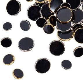 img 1 attached to 🔘 OLYCRAFT 80pcs Metal Blazer Buttons: Brass Flat Shank Buttons for Vintage Suits, Coats, Uniforms, Jackets - Black + Silver/Gold