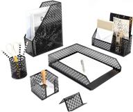 blu monaco black desk organizer — набор из 6 настольных принадлежностей — letter — mail organizer логотип