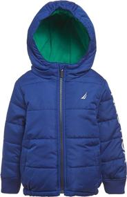 img 4 attached to Stay Warm and Dry with the Nautica Boys' Water Resistant Logo Bubble Jacket