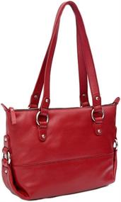 img 3 attached to 👜 Кожаная сумка на плечо Ili с швами - сумки и кошельки для женщин.