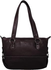 img 4 attached to 👜 Кожаная сумка на плечо Ili с швами - сумки и кошельки для женщин.