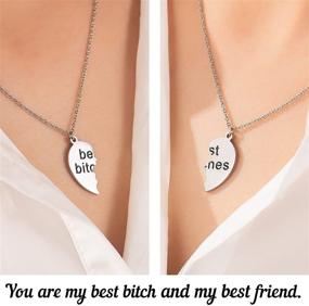 img 3 attached to 👭 Shonyin Sisters/Friendship Necklaces Set, Silver Matching Heart Necklace for Girls and Women - 18+2 Inch Chain