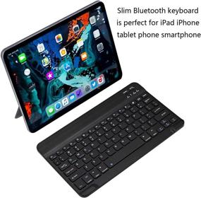 img 3 attached to Ультратонкая клавиатура Bluetooth: портативная мини-беспроводная клавиатура для Apple iPad iPhone Samsung планшета телефона смартфона iOS Android Windows (10 дюймов, черная)