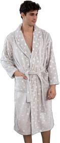 img 4 attached to Luxurious Flannel Fleece Bathrobe Pockets Men's Clothing in Sleep & Lounge