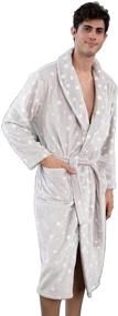 img 3 attached to Luxurious Flannel Fleece Bathrobe Pockets Men's Clothing in Sleep & Lounge