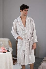 img 1 attached to Luxurious Flannel Fleece Bathrobe Pockets Men's Clothing in Sleep & Lounge