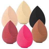 🎨 lalasis makeup sponge set: 6 pcs multi-colored blender blending beauty sponges for foundations, powders & creams - vegan, cruelty free, non-latex logo