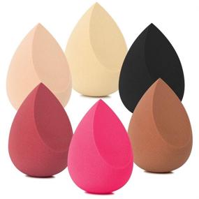 img 4 attached to 🎨 Lalasis Makeup Sponge Set: 6 Pcs Multi-colored Blender Blending Beauty Sponges for Foundations, Powders & Creams - Vegan, Cruelty Free, Non-Latex