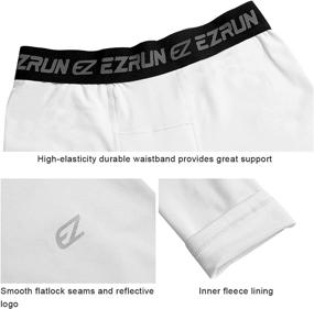 img 1 attached to 🏃 EZRUN Boys' Thermal Compression Leggings - Fleece Lined Base Layer Pants for Sports, Soccer, and Athletics