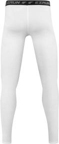 img 2 attached to 🏃 EZRUN Boys' Thermal Compression Leggings - Fleece Lined Base Layer Pants for Sports, Soccer, and Athletics