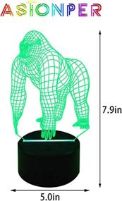 img 3 attached to Asionper 3D Gorilla Lamp: Touch Sensor Night Light with Remote Control, Perfect Baby Gorilla Gifts for Home Decor