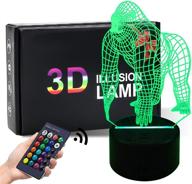 asionper 3d gorilla lamp: touch sensor night light with remote control, perfect baby gorilla gifts for home decor логотип