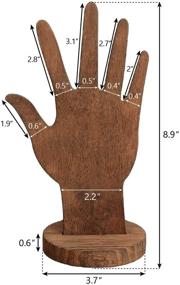 img 3 attached to 🌟 MOOCA 6 Piece Wooden Hand Form Jewelry Display Set - Bracelet & Ring Stand Holder, Mannequin Finger Hand Display, Jewelry Display Holder - Brown