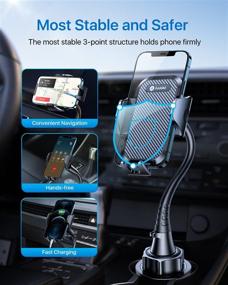 img 3 attached to 2021 Military-Grade andobil Cup Phone Holder: Stable & Durable Long Gooseneck Mount for All Cell Phones & Car Cups (Gray)