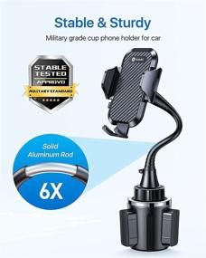 img 2 attached to 2021 Military-Grade andobil Cup Phone Holder: Stable & Durable Long Gooseneck Mount for All Cell Phones & Car Cups (Gray)