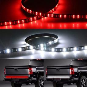 img 3 attached to Waterproof 60-Inch 2-Row LED Truck Tailgate Light Bar Strip - Full Featured Running, Reverse, Brake, Turn Signal - Ideal for Pickup Trucks, Trailers, Cars, SUVs, RVs - Red and White Color