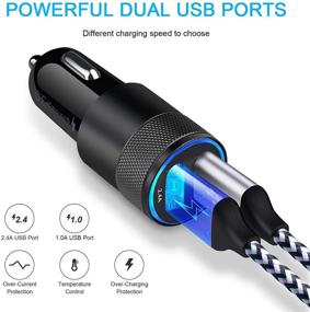 img 2 attached to 🔌 Dual Car Charger Adapter with Type C Charging Cable, JoHouer Compatible with LG K42 K71 Q92 5G Q60 Stylo 6 Moto One Vision Plus G Fast G Pro Samsung Galaxy A12 F41 A42 5G