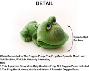 img 1 attached to 🐸 Anxyuan Bubble Frog Aquarium Ornament - Green Resin Fish Tank Decoration with Natural Aquarium Accessories, Compatible with Oxygen Pump Connection