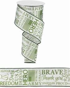 img 2 attached to 🎗️ 2.5&#34; X 10 Yards Army Green Wired Ribbon for Wreaths, Gift Wrapping, Decorating, Crafting