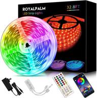 🌟 royalpalm led lights for bedroom 32.8ft: music sync rgb color changing strip lights with app control - perfect for home decoration, living room, kitchen, and party time! логотип