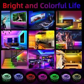 img 3 attached to 🌟 ROYALPALM Led Lights for Bedroom 32.8ft: Music Sync RGB Color Changing Strip Lights with APP Control - Perfect for Home Decoration, Living Room, Kitchen, and Party Time!