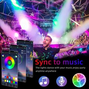 img 2 attached to 🌟 ROYALPALM Led Lights for Bedroom 32.8ft: Music Sync RGB Color Changing Strip Lights with APP Control - Perfect for Home Decoration, Living Room, Kitchen, and Party Time!