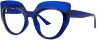 voogueme thick cat eye blue light blocking glasses for women dark blue logo