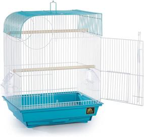 img 2 attached to Prevue Pet Products South Beach Teal Bird Cage: Flat Top Design (SP50061)