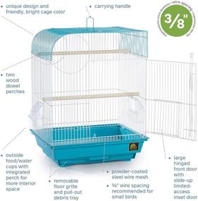 img 3 attached to Prevue Pet Products South Beach Teal Bird Cage: Flat Top Design (SP50061)