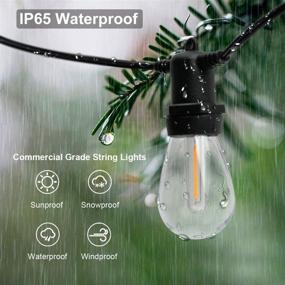 img 2 attached to 🌟 Waterproof Outdoor Patio String Lights - 50FT Commercial Lighting with 18+2 Shatterproof LED Bulbs for Ambience on Your Porch, Backyard, Party, Pergola