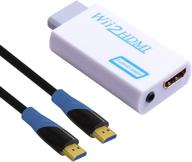 🎮 wii hdmi converter kinstecks - enhanced video quality & audio experience with 1080p/720p output | includes 1m hdmi cable | white logo