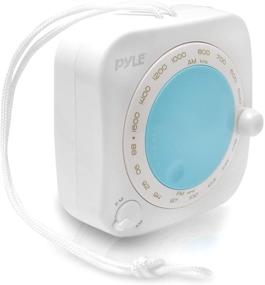 img 4 attached to 📻 Pyle PSR7 Splash Proof Water Resistant Mini AM/FM Radio: Hangable, Rotary Volume Control, Manual Tuner