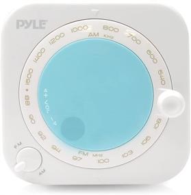 img 3 attached to 📻 Pyle PSR7 Splash Proof Water Resistant Mini AM/FM Radio: Hangable, Rotary Volume Control, Manual Tuner