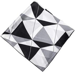 img 1 attached to 🧣 INAINI 100% Mulberry Silk Scarf for Women - Lightweight Bandana Silk Hair Scarf - Small Square Head Scarf in White and Black